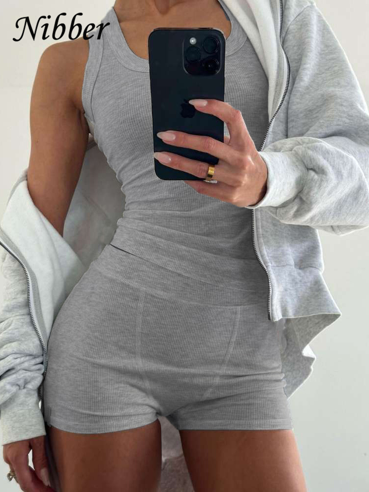 Tank Top Ribbed - Nibber Ribbed Casual 2 Piece Set