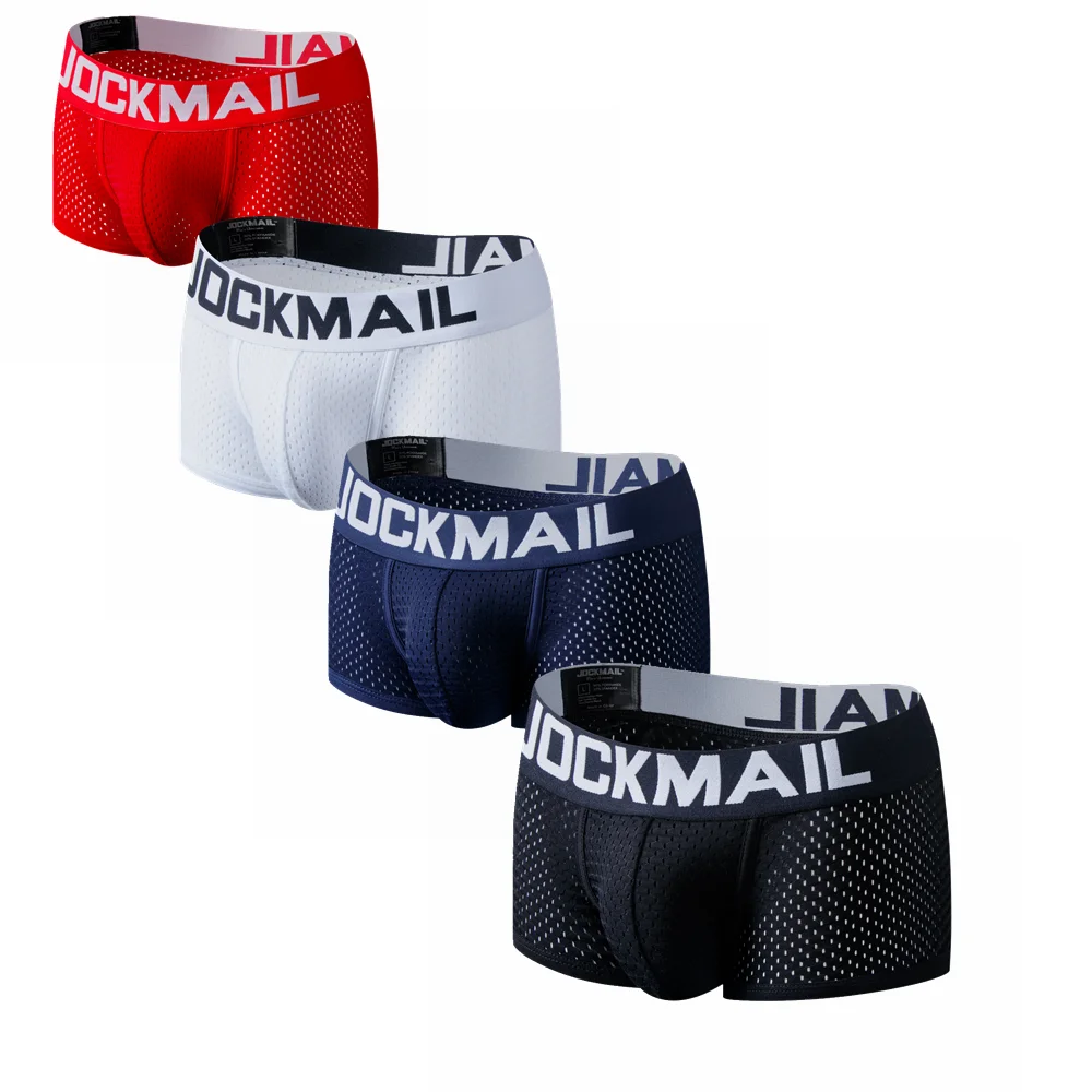 Multi Pack Underwear - JOCKMAIL 4PCS/Lot boxer men Mesh Breathable