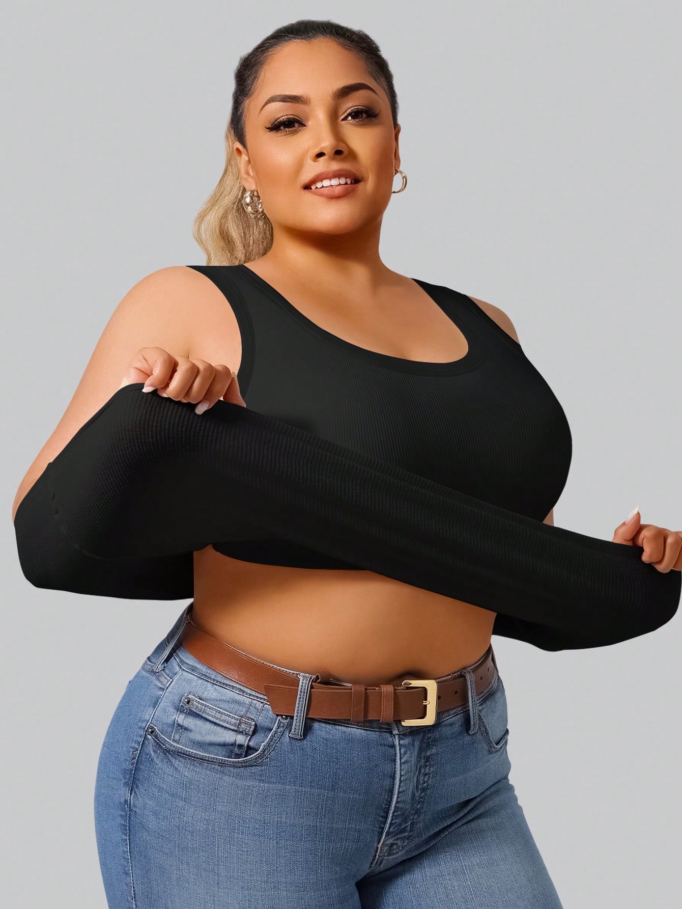 Plus Size Women's High Stretch - đánh giá và giá Tank Top Ribbed